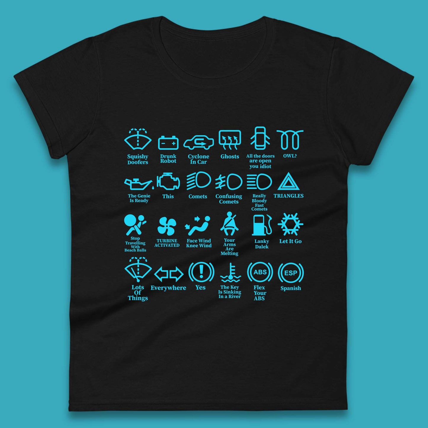 Warning Signs 101 Funny Racing Auto Mechanic Manual Shifting Funny Driving Womens Tee Top
