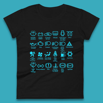 Warning Signs 101 Funny Racing Auto Mechanic Manual Shifting Funny Driving Womens Tee Top
