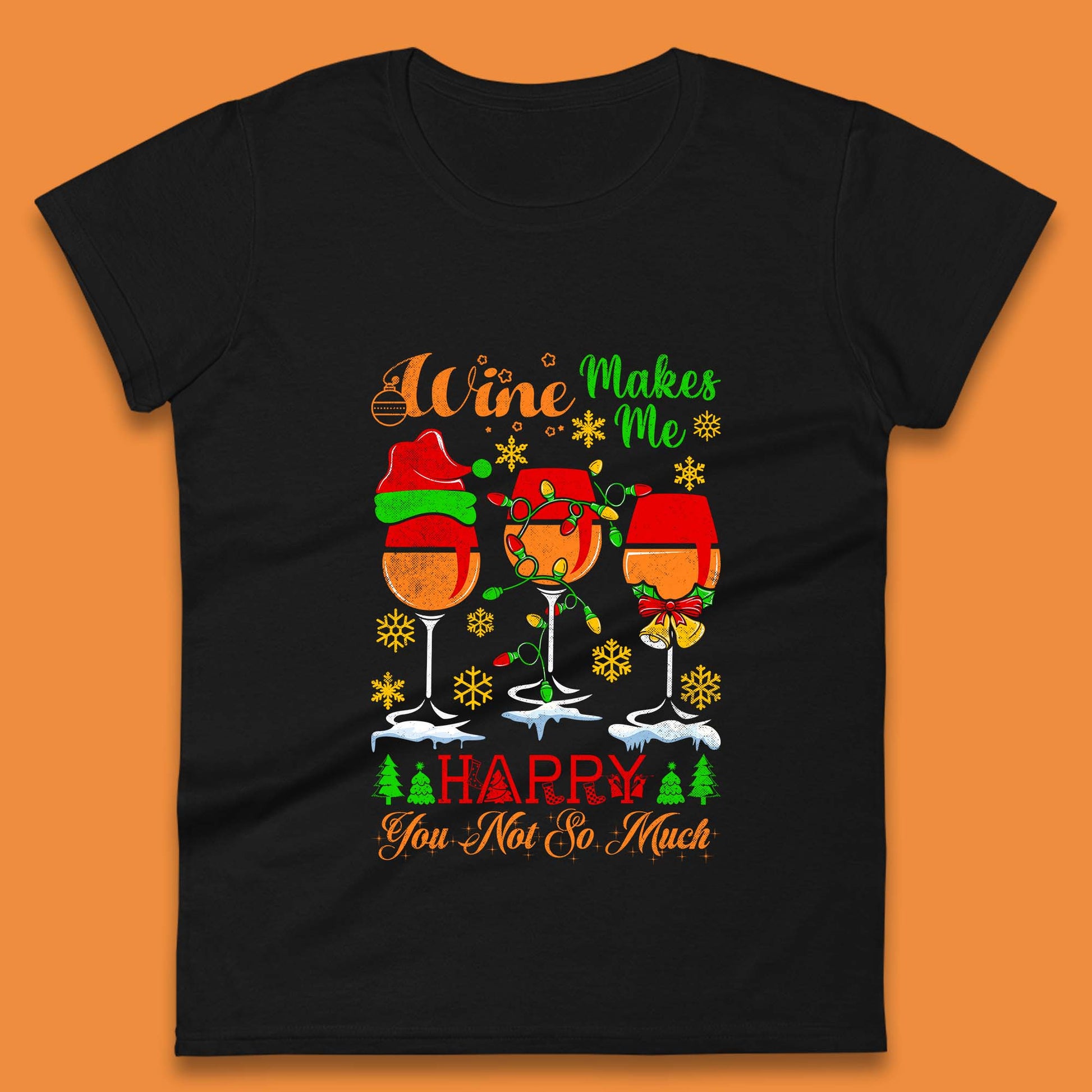 wine glasses christmas womens t shirt