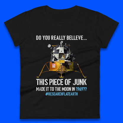 Research Flat Earth Womens T-Shirt