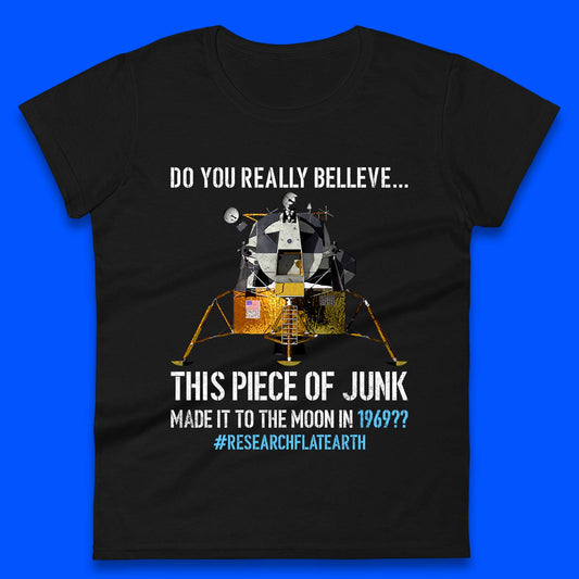 Research Flat Earth Womens T-Shirt