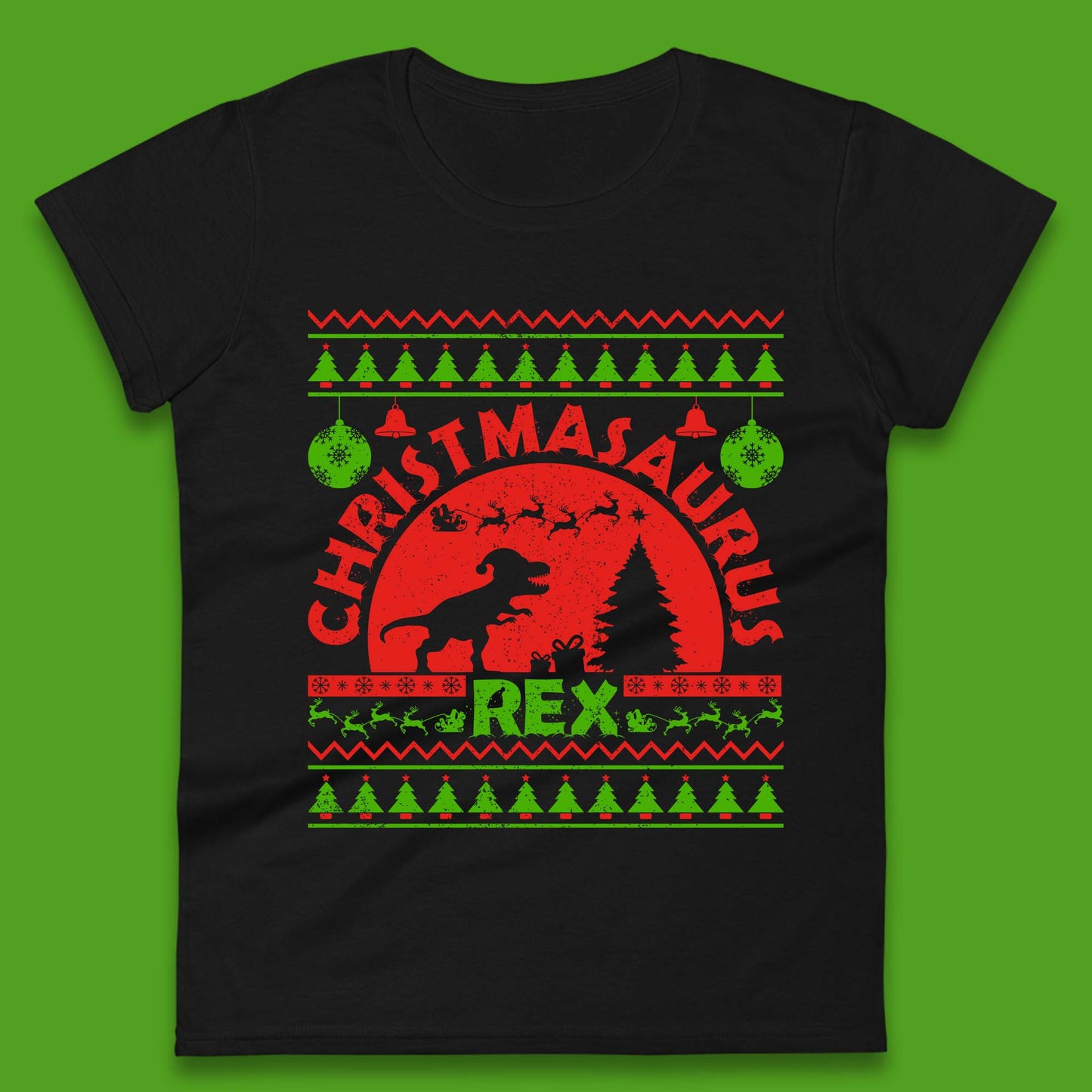 Christmasaurus Rex Womens T-Shirt