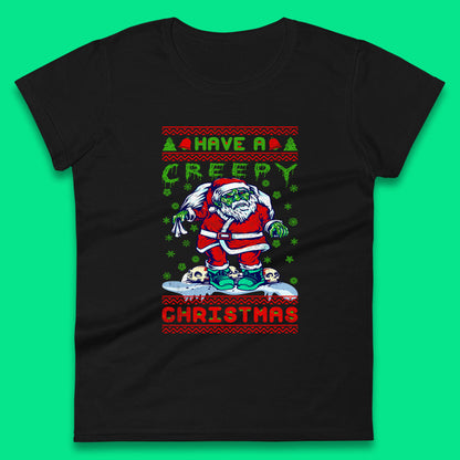zombie santa claus womens t shirt