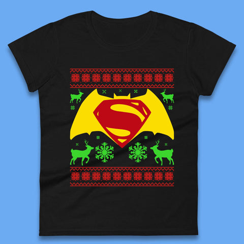 Batman V Superman Christmas Womens T-Shirt