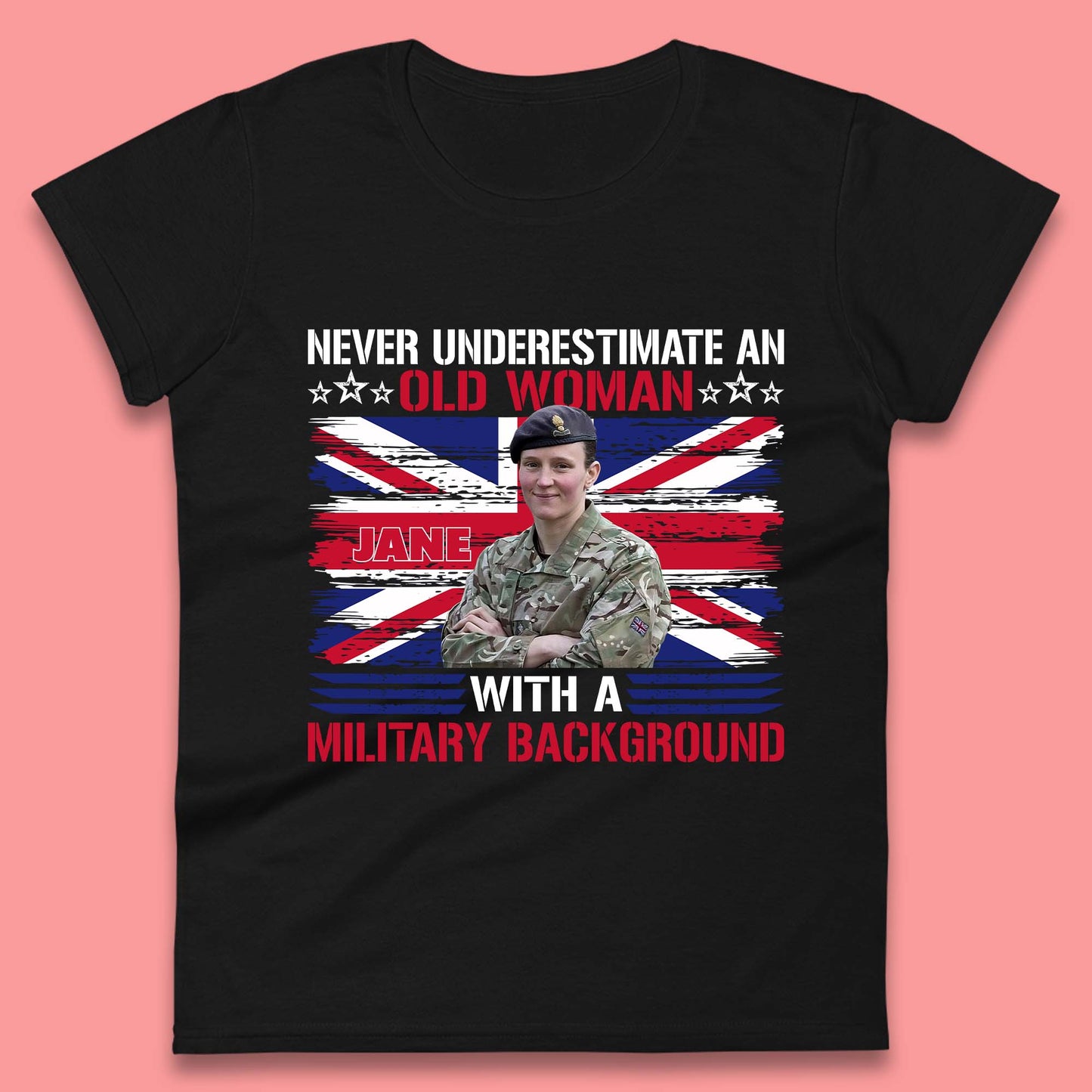 Personalised Never Underestimate An Old Woman T-Shirt