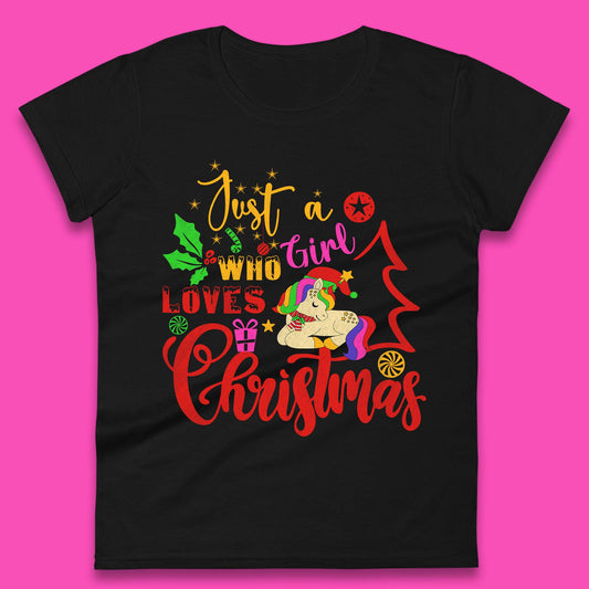 Unicorn Christmas Womens T-Shirt