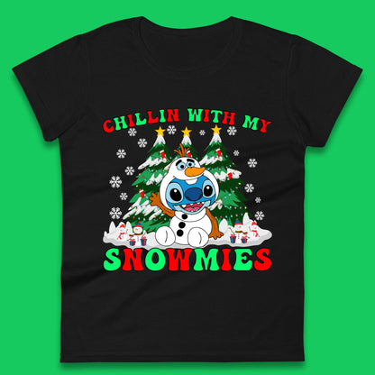 Snowman Stitch Christmas Womens T-Shirt