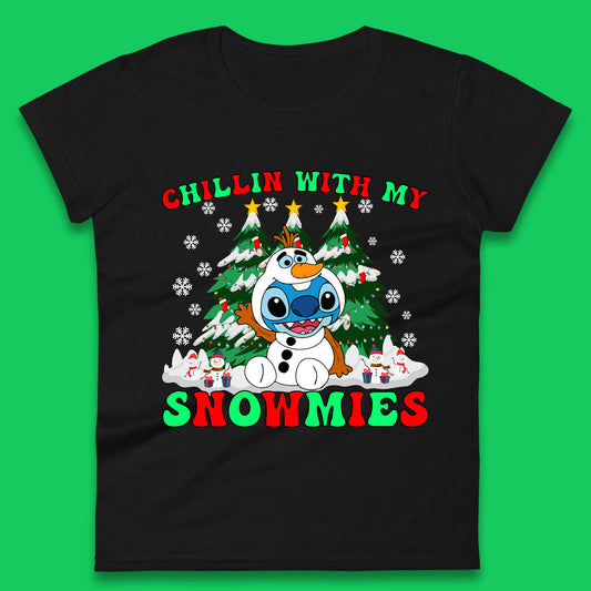 Snowman Stitch Christmas Womens T-Shirt