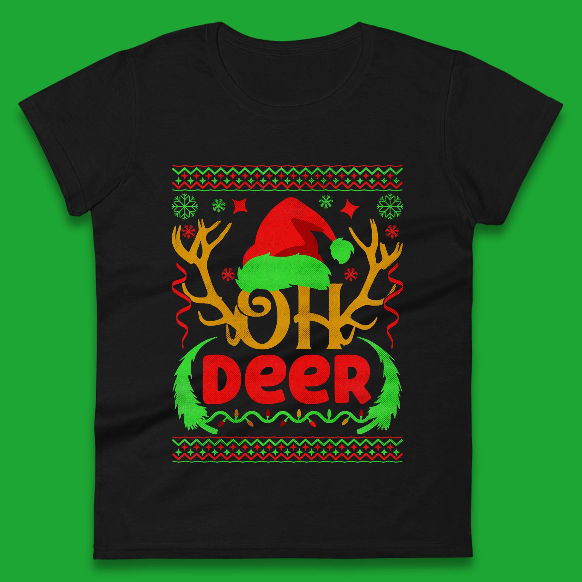 deer antlers christmas womens t shirt