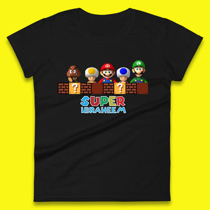 Personalised Super Mario Game Series Your Name Mario Bros Luigi Toad Mega Goomba Mario Womens Tee Top