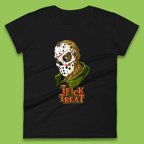 Halloween Trick Or Treat Jason Voorhees Face Mask Horror Movie Character Womens Tee Top