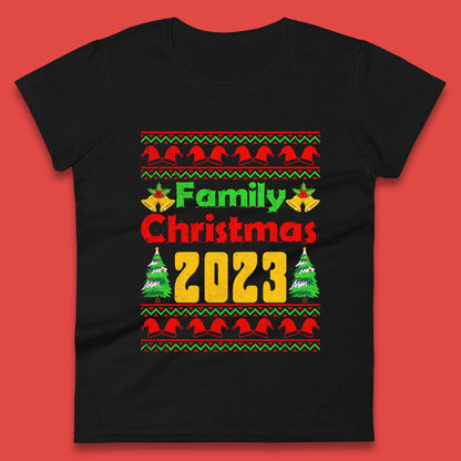 Family Christmas 2023 Holiday Winter Festive Christmas Trees Xmas Season Womens Tee Top