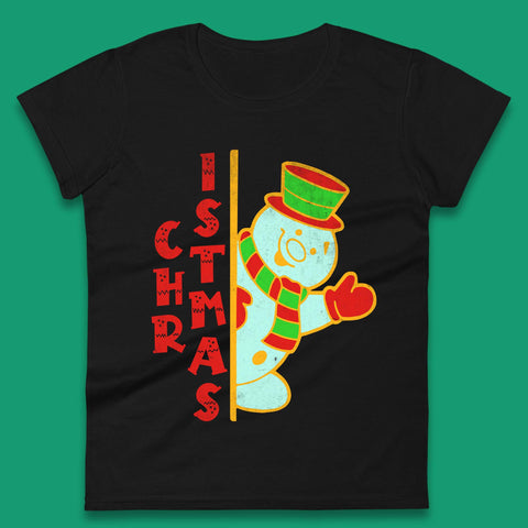 Christmas Snowman Womens T-Shirt