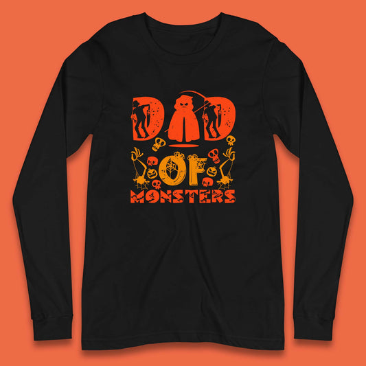 Dad Of Monsters Halloween Spooky Dad Dadster Halloween Costume Long Sleeve T Shirt