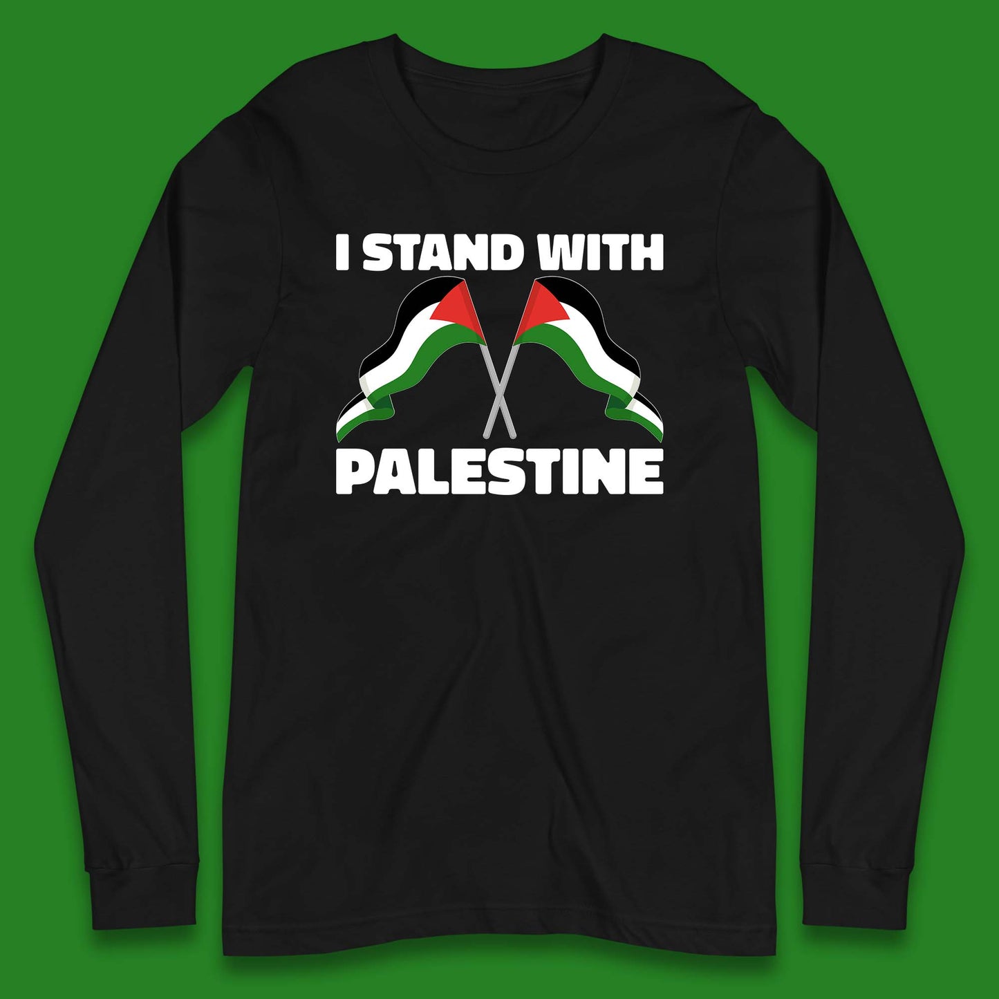 I Stand with Palestine Long Sleeve T Shirt for Men