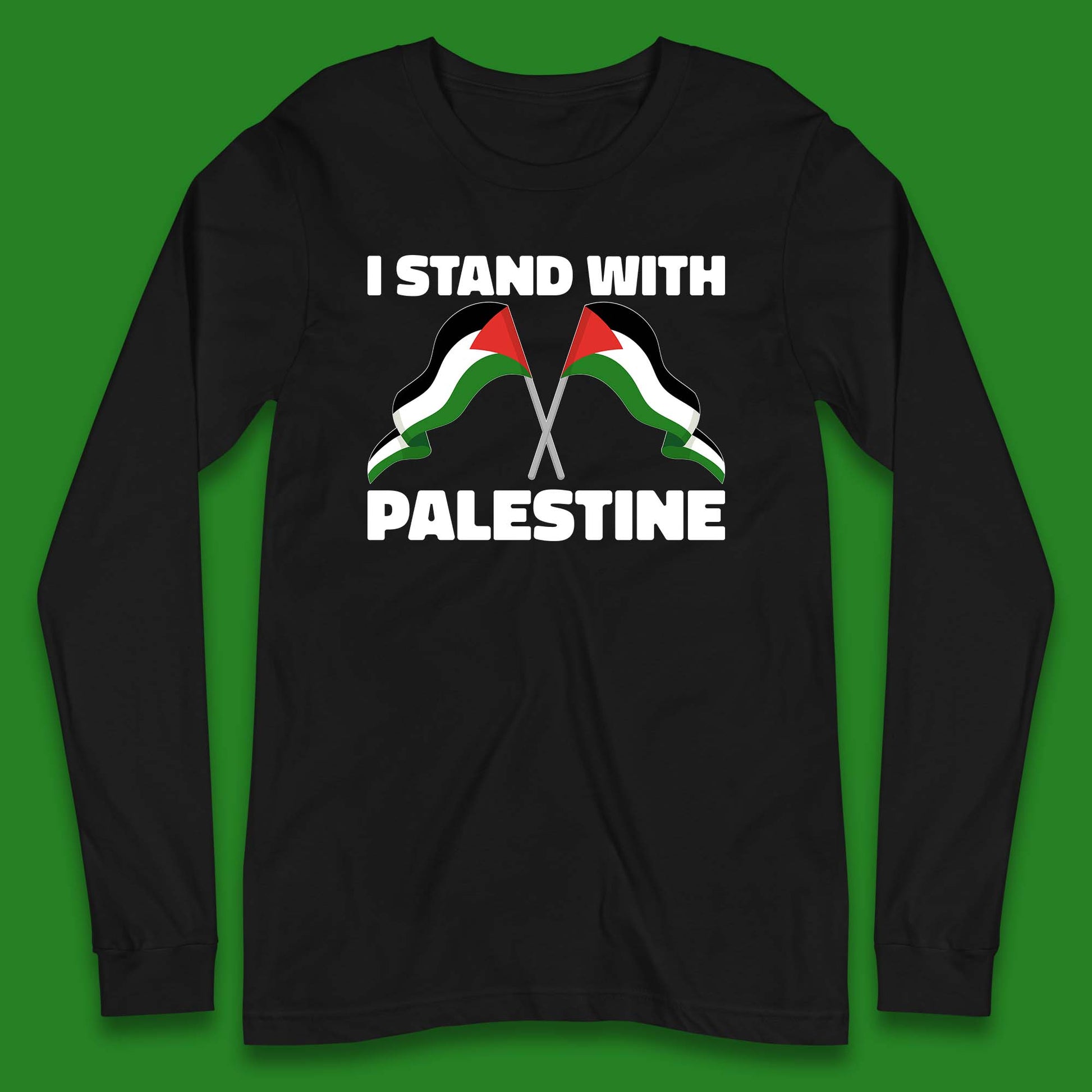 I Stand with Palestine Long Sleeve T Shirt for Men