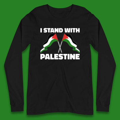 I Stand with Palestine Long Sleeve T Shirt for Men