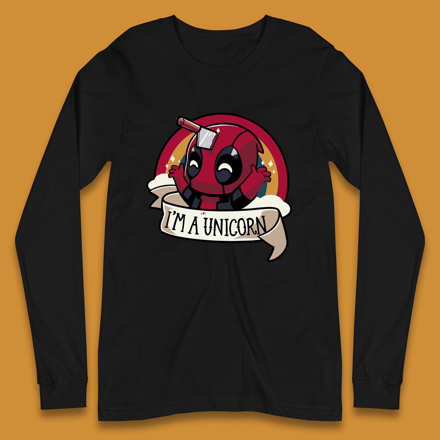 I'm A Unicorn Funny Deadpool Rainbow Colors Marvel Avengers Superhero Fictional Character Long Sleeve T Shirt