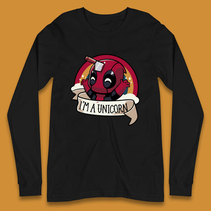 I'm A Unicorn Funny Deadpool Rainbow Colors Marvel Avengers Superhero Fictional Character Long Sleeve T Shirt