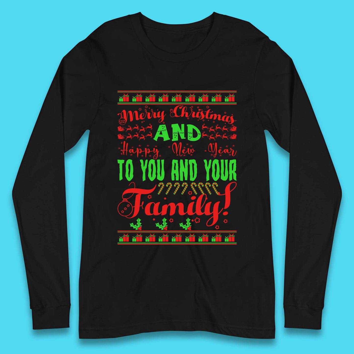 merry christmas family long sleeve t shirt