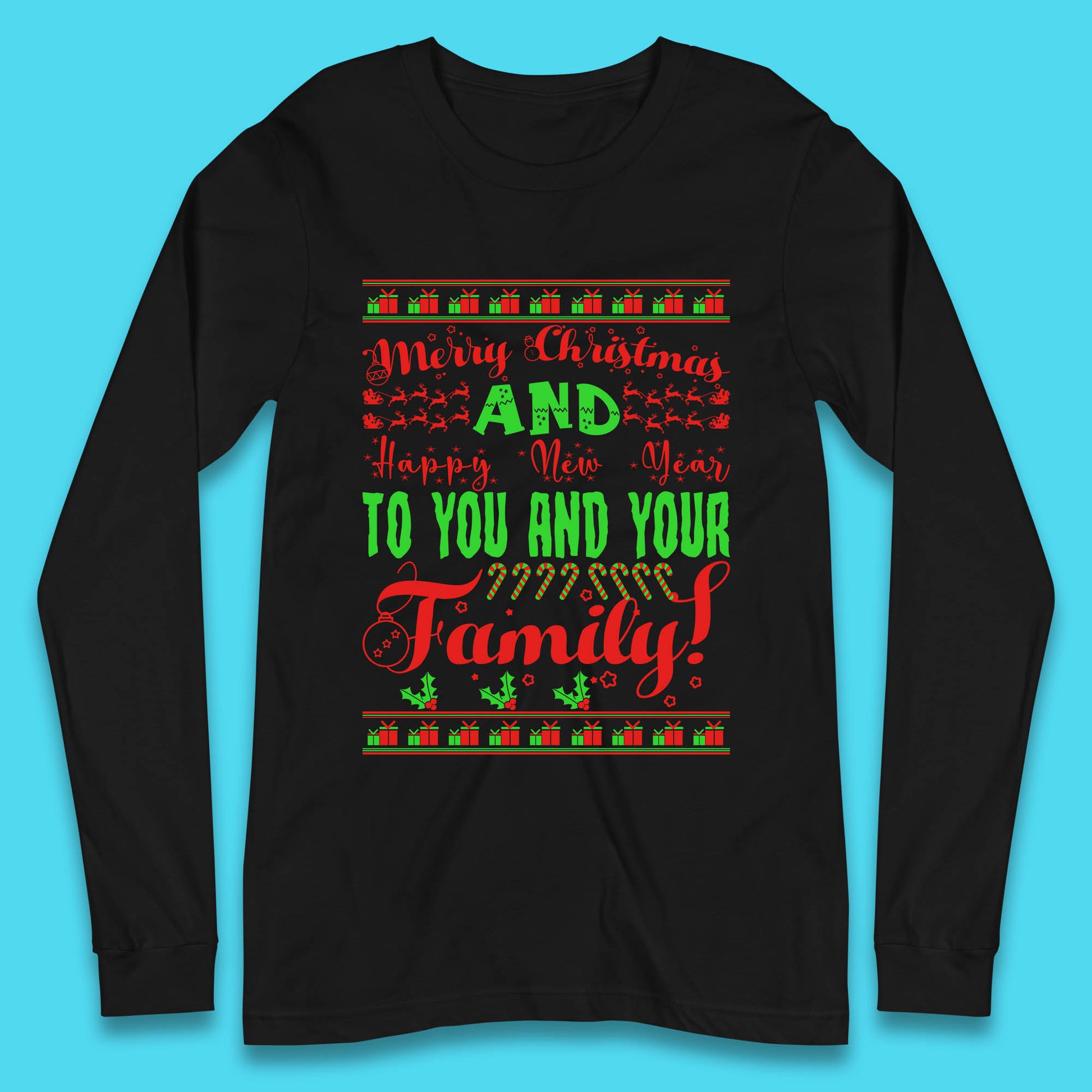merry christmas family long sleeve t shirt
