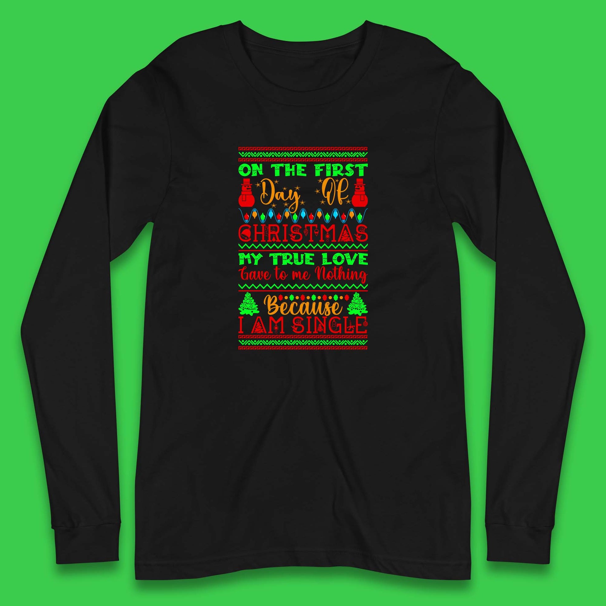 christmas single quote long sleeve t shirt