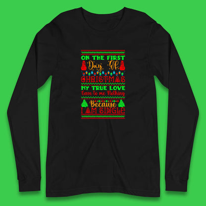 christmas single quote long sleeve t shirt