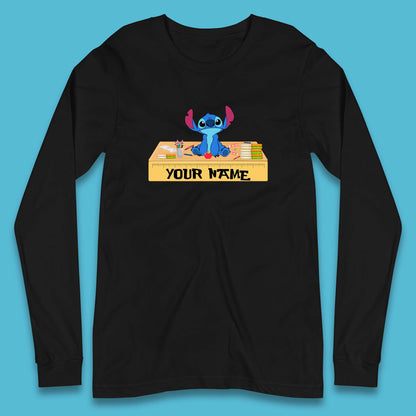 Personalised Disney Stitch Welcome Back To School Your Name Lilo & Stitch School First Day Of School Long Sleeve T Shirt