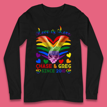 Personalised Lgbt Love Is Love Long Sleeve T-Shirt
