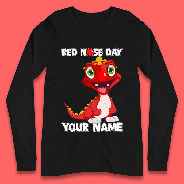 Personalised Red Nose Day Dragon Long Sleeve T-Shirt