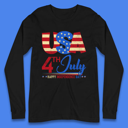 USA 4th July Happy Independence Day Celebration Patriotic Long Sleeve T Shirt