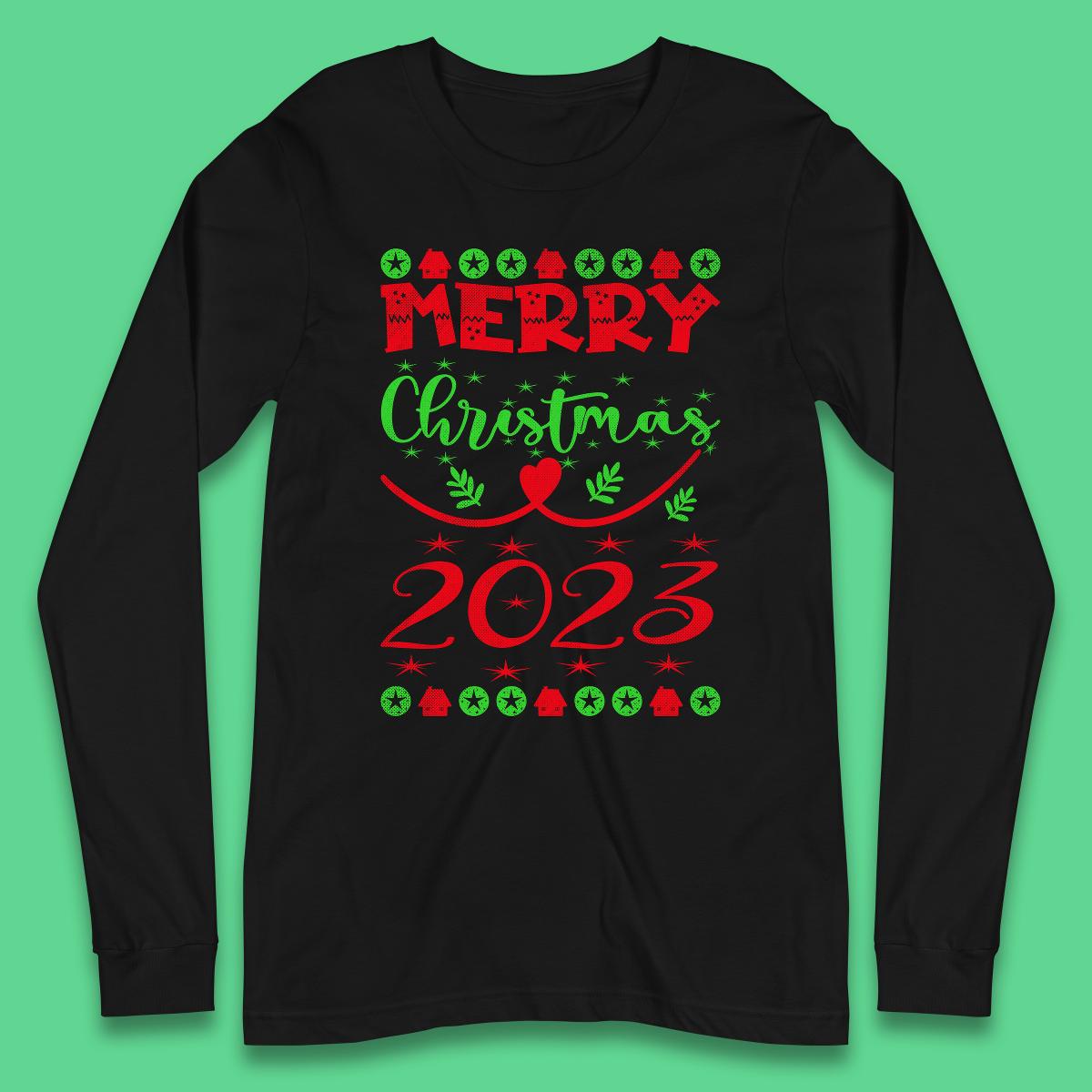 Merry Christmas 2023 Winter Holiday Xmas Festive Celebration Long Sleeve T Shirt