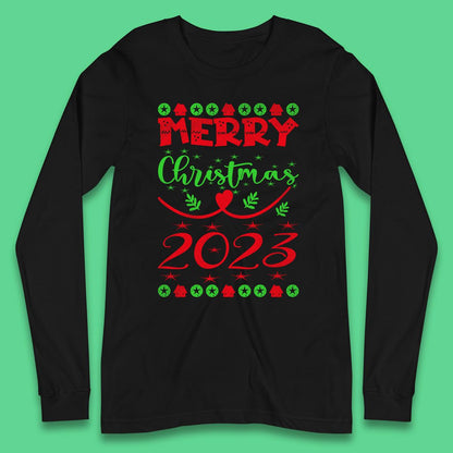 Merry Christmas 2023 Winter Holiday Xmas Festive Celebration Long Sleeve T Shirt