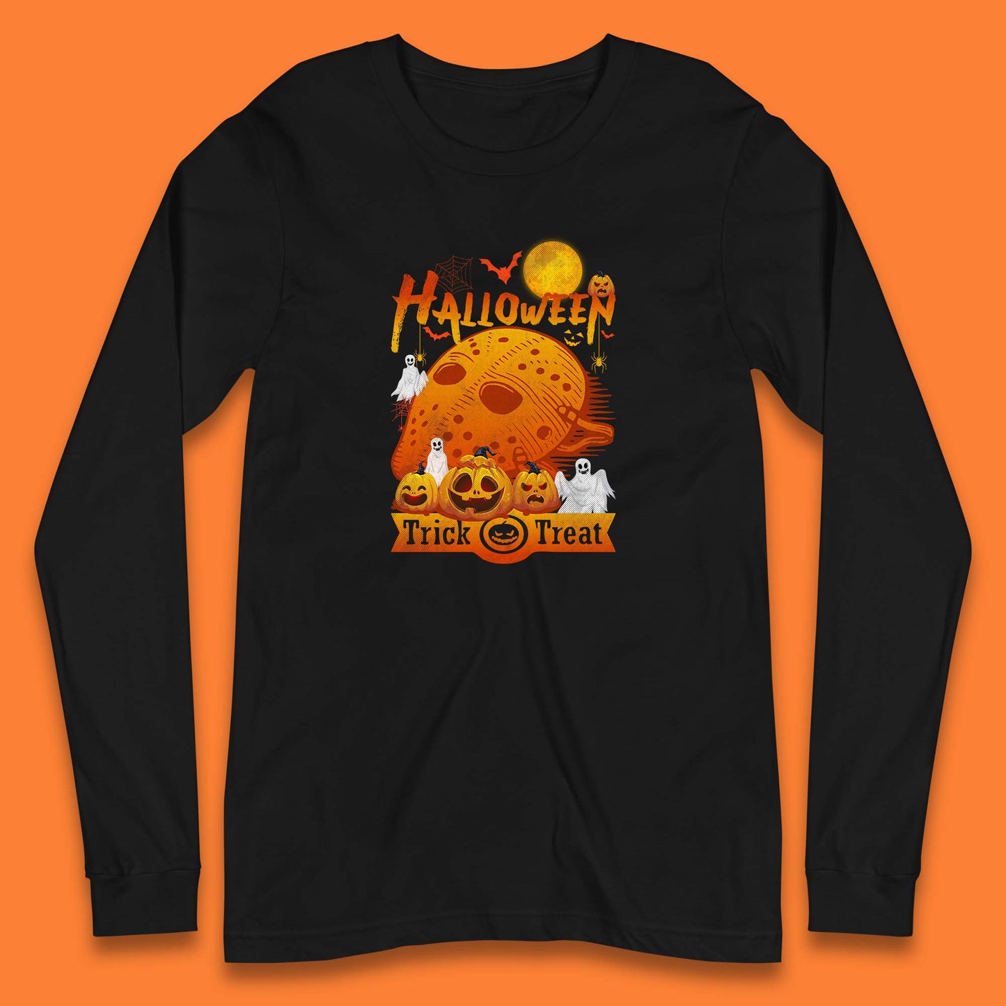 Happy Halloween Jason Voorhees Face Mask Halloween Friday The 13th Horror Movie Halloween Pumpkins Long Sleeve T Shirt
