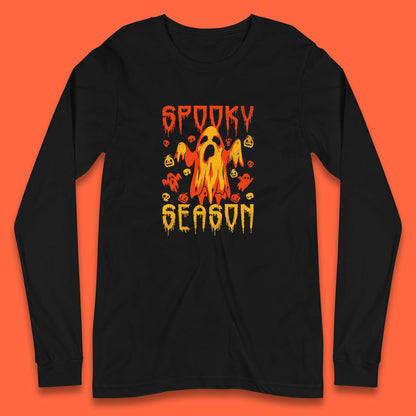Spooky Season Halloween Ugly Scary Boo Ghost Halloween Vibes Long Sleeve T Shirt