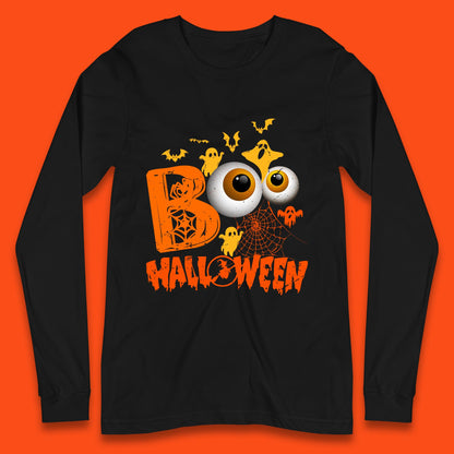 Halloween Spooky Boo Eye Balls Funny Halloween Boo Ghost Spooky Season Long Sleeve T Shirt
