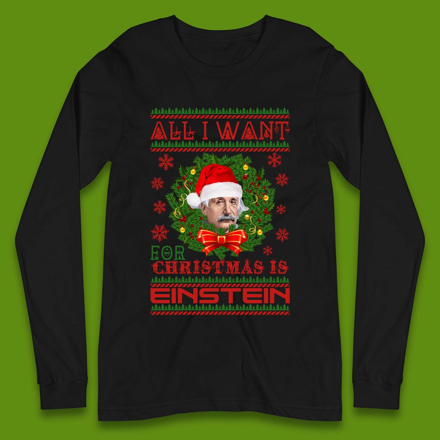Want Einstein For Christmas Long Sleeve T-Shirt