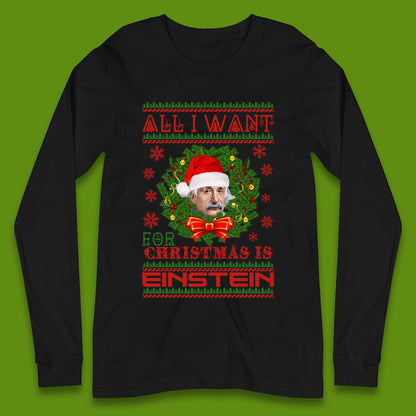Want Einstein For Christmas Long Sleeve T-Shirt