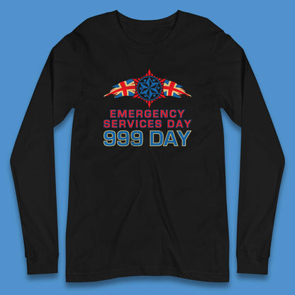 Emergency Services Day 999 Days United Kingdom Emergency Services First Responder Annual Holiday Long Sleeve T Shirt