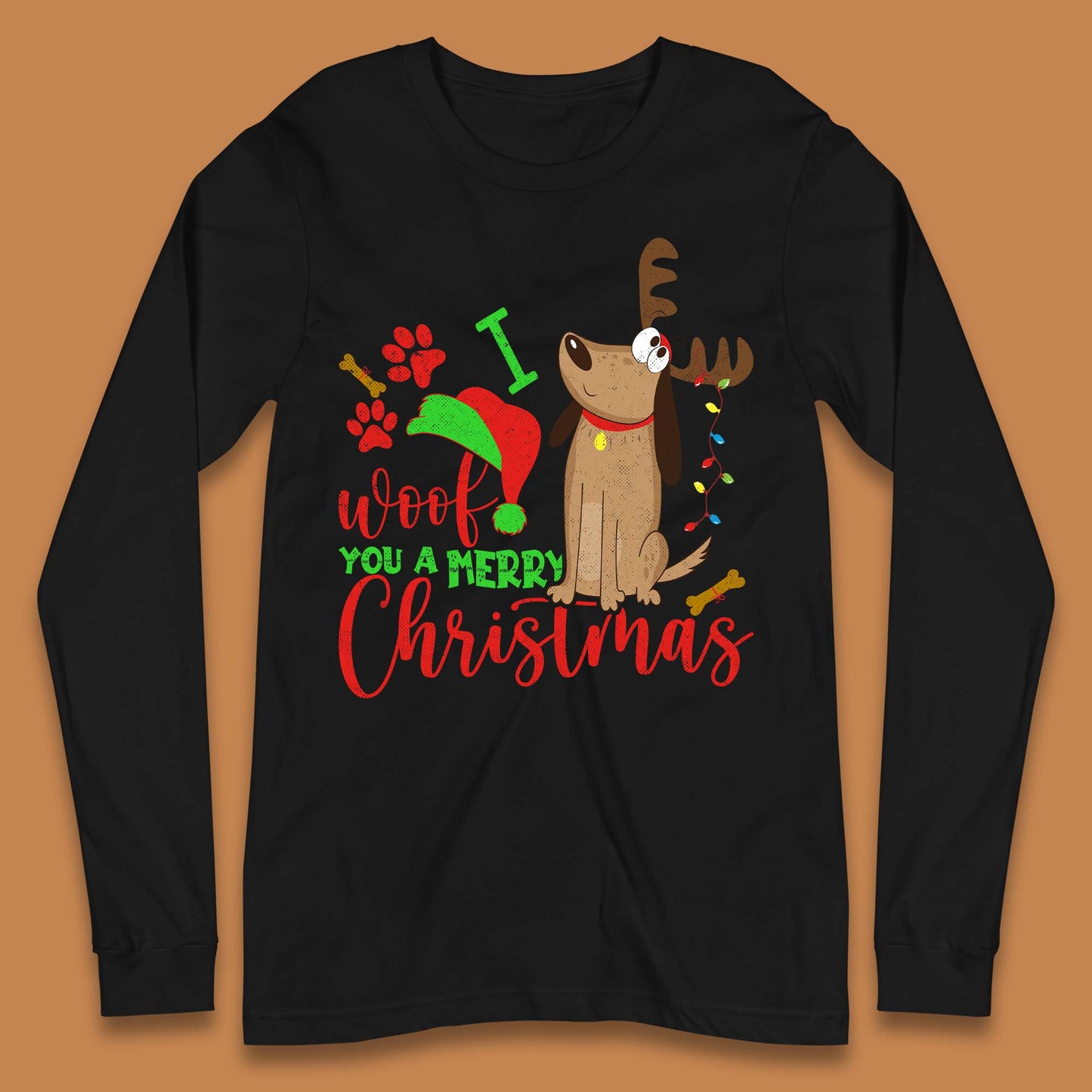 I Woof You A Merry Christmas Long Sleeve T-Shirt