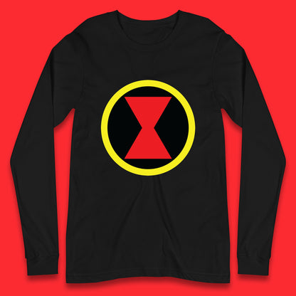 Black Widow Diy Black Symbol Logo Marvel Avengers Superhero Marvel Comics Gift for Marvel Fan Long Sleeve T Shirt