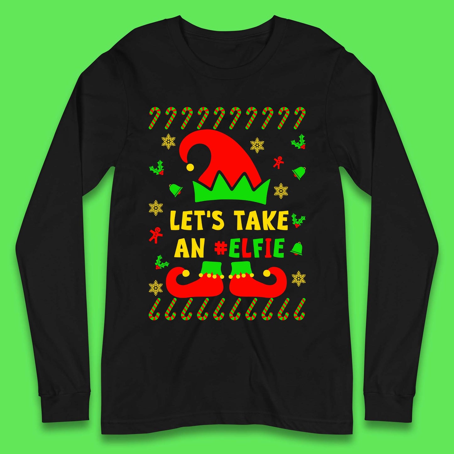 Let's Take An Elfie Christmas Long Sleeve T-Shirt