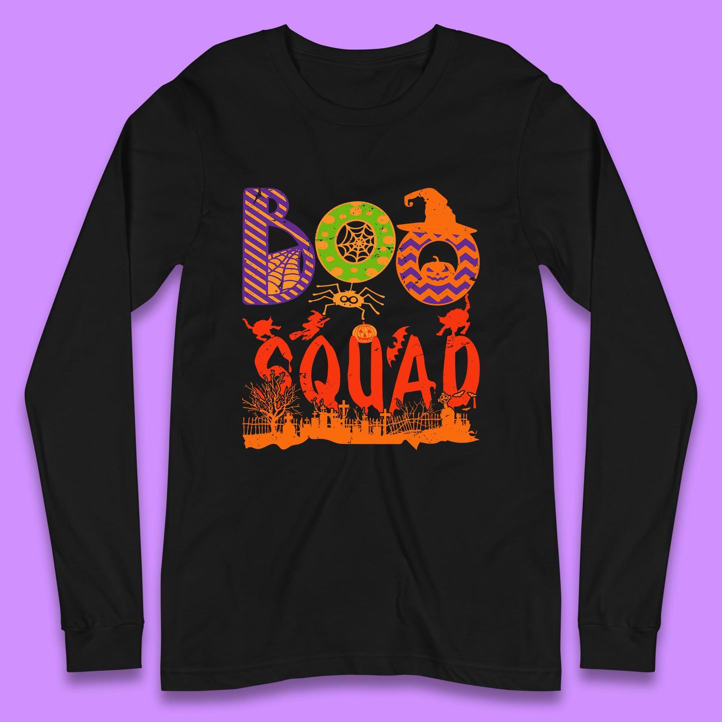 Boo Squad Halloween Matching Costume Horror Boo Crew Long Sleeve T Shirt