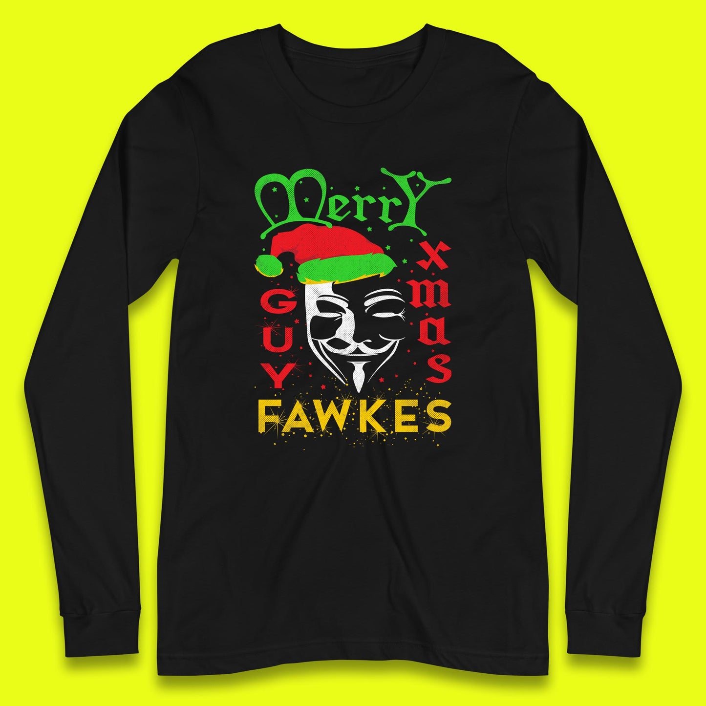 anonymous mask christmas long sleeve t shirt