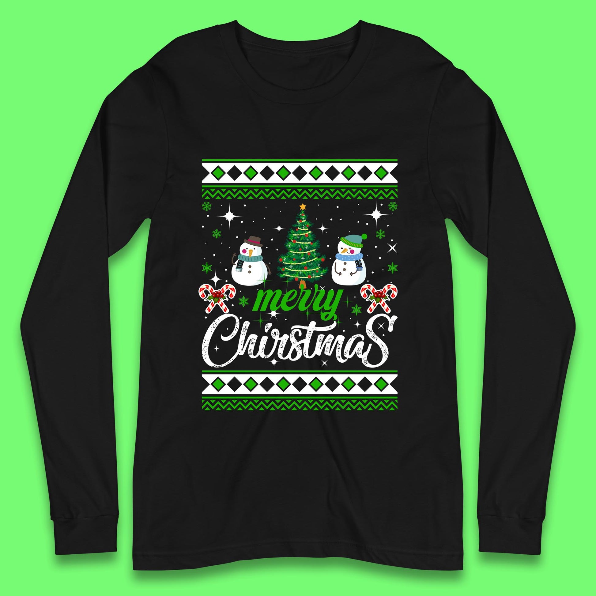 merry christmas snowman long sleeves t shirt