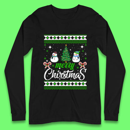 merry christmas snowman long sleeves t shirt