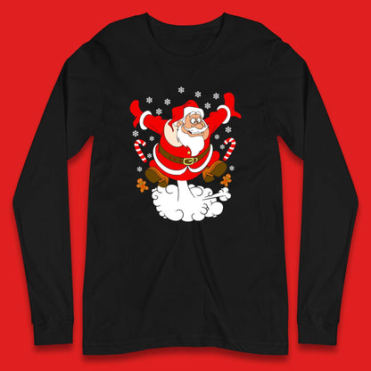 farting santa claus christmas long sleeve t shirt