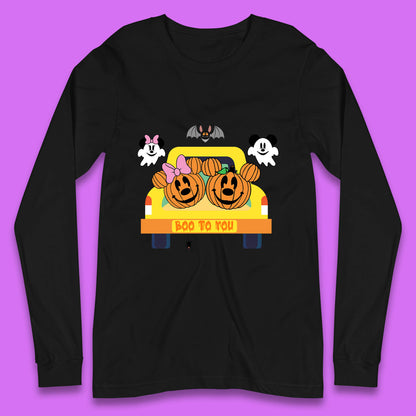 Disney Halloween Mickey Minnie Mouse Pumpkin Ghost Boo To You Horror Scary Disney Trip Long Sleeve T Shirt