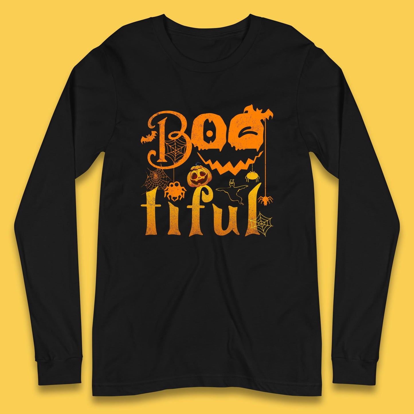 Bootiful Halloween Ghost Funny Boo Ghost Scary Spooky Season Long Sleeve T Shirt