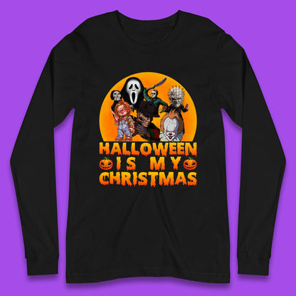 iconic horror movie characters long sleeve t shirt